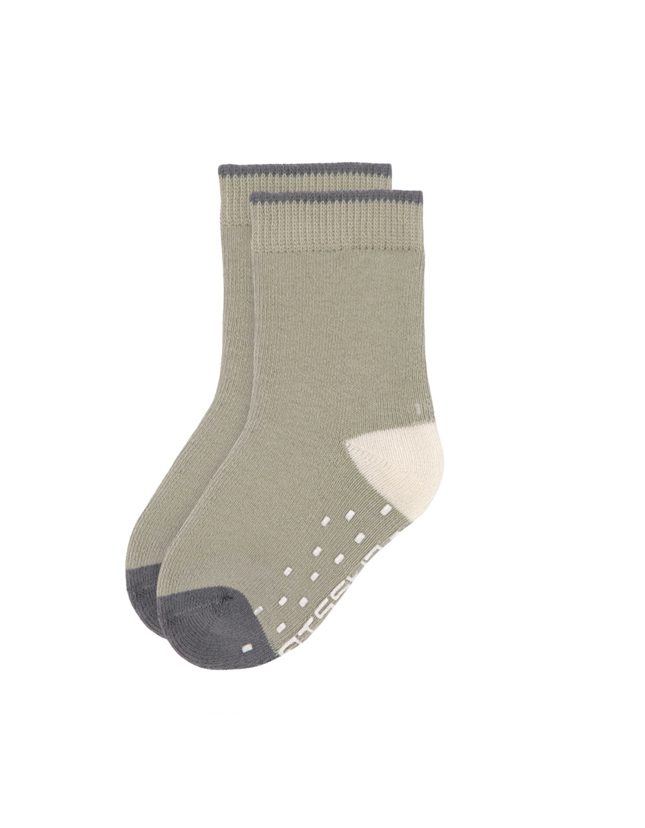 Chaussettes Antidérapantes (2 pcs) Enfants - GOTS, Olive (Lassig) – Image 2
