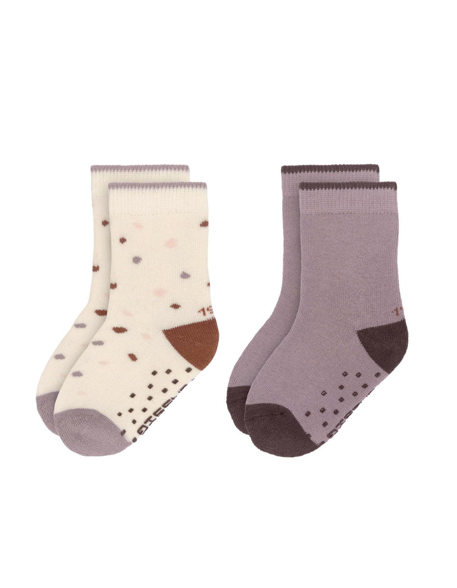 Chaussettes Antidérapantes (Lot de 2) Enfants, Tiny Farmer Lilas (Lassig)
