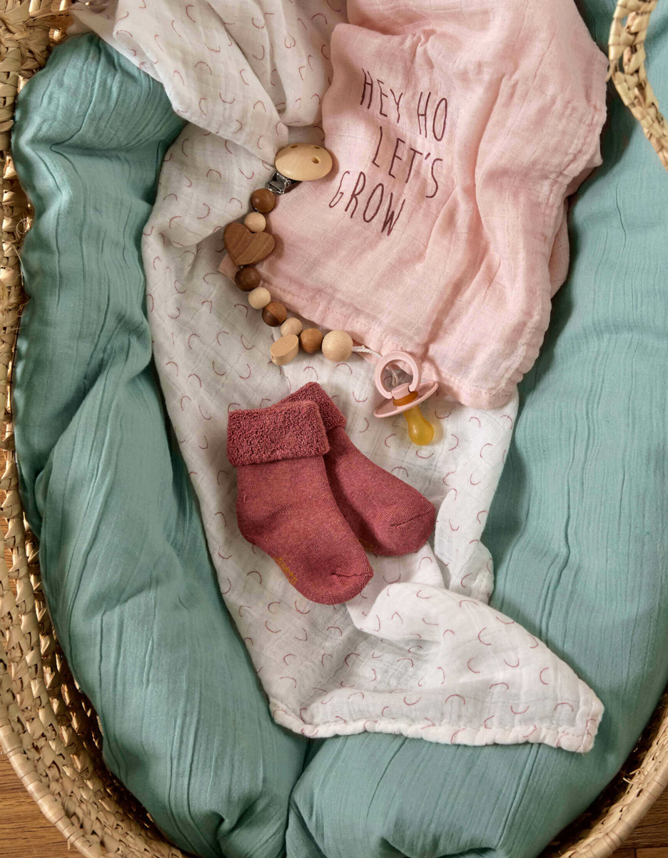 Lot de 3 chaussettes nouveau-né, bois de rose (Lassig) – Image 2