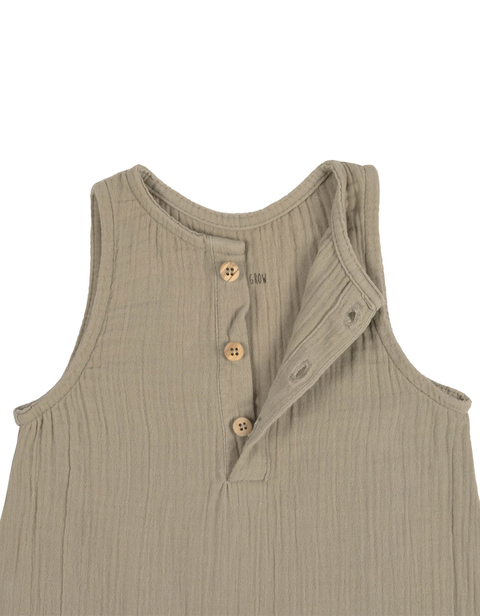 Combinaison en mousseline GOTS  olive (Lassig) – Image 4