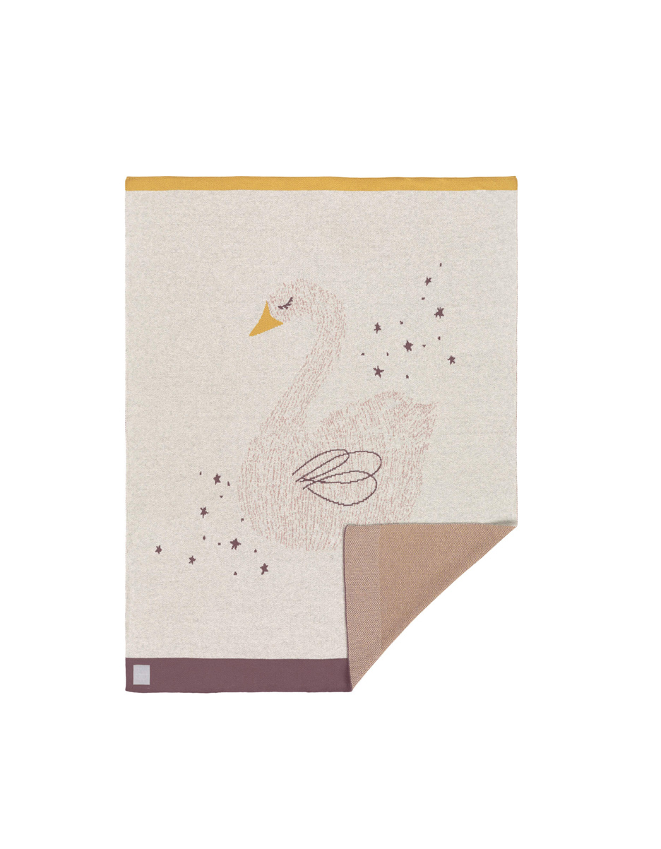 Couverture coton bio GOTS Little Water Cygne (Lassig)