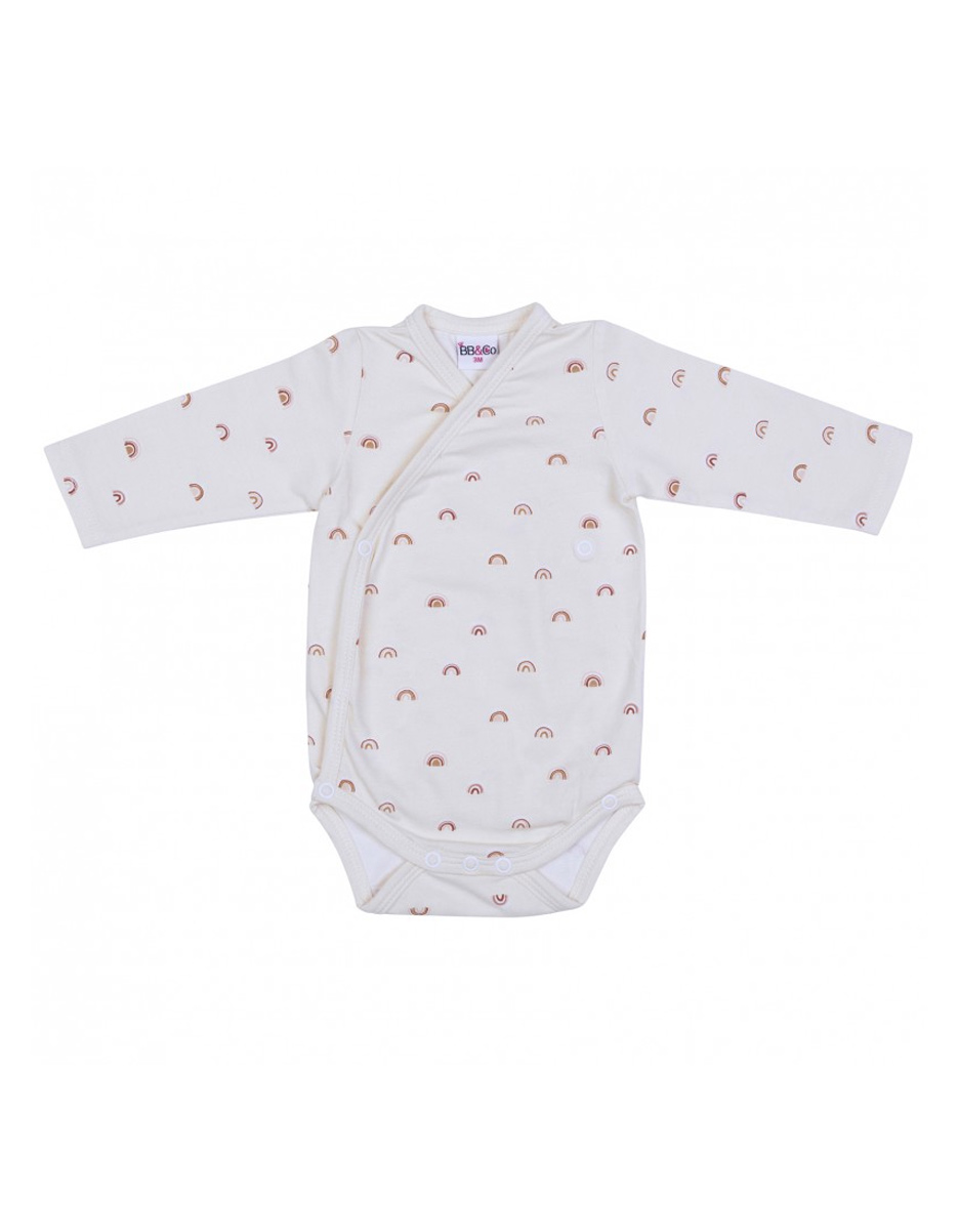 Lot 2 bodys croisés rouille + imp. arc-en-ciel (BB&Co) – Image 2