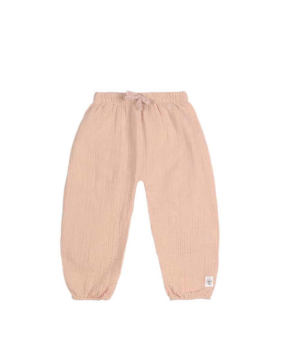 Pantalon en mousseline GOTS rose poudré (Lassig)