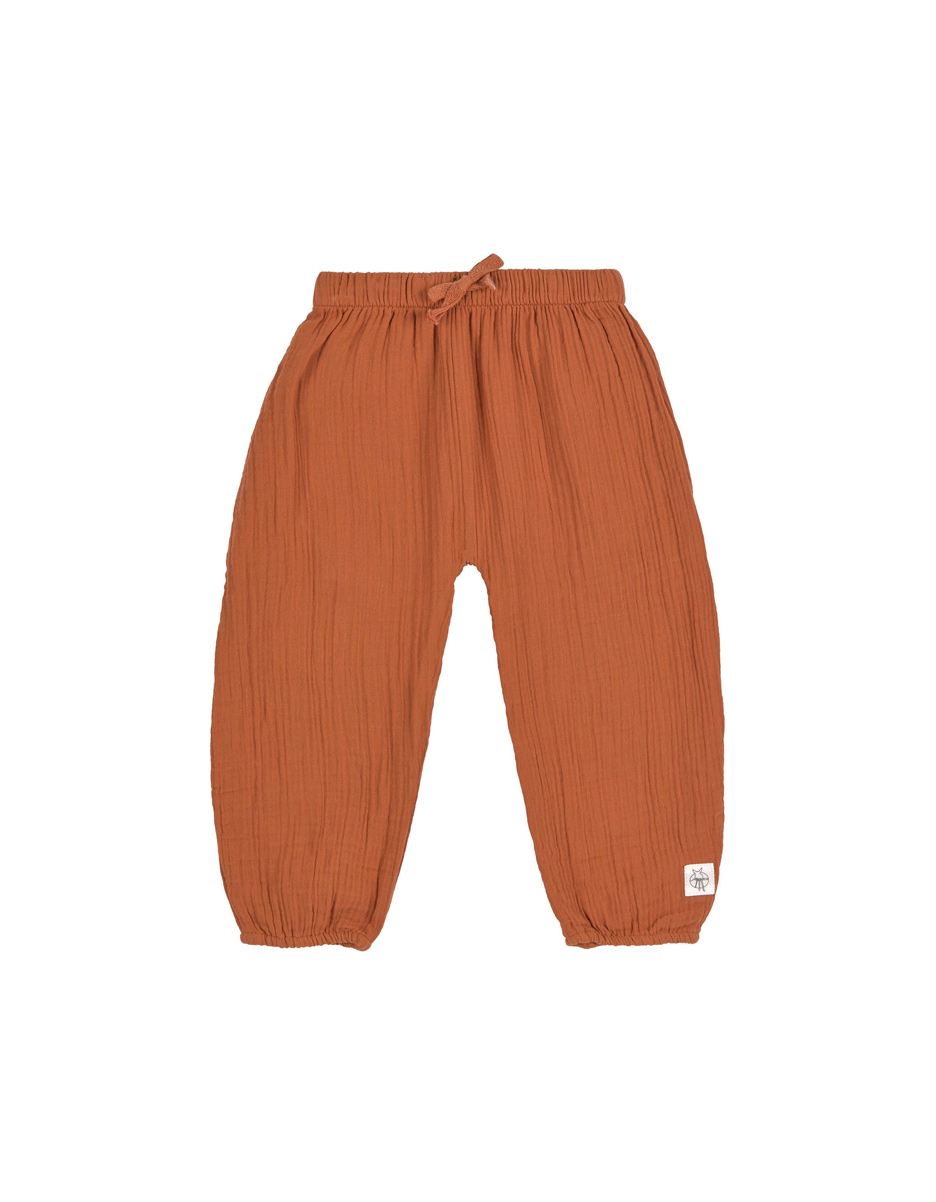 Pantalon en mousseline GOTS rouille (Lassig)