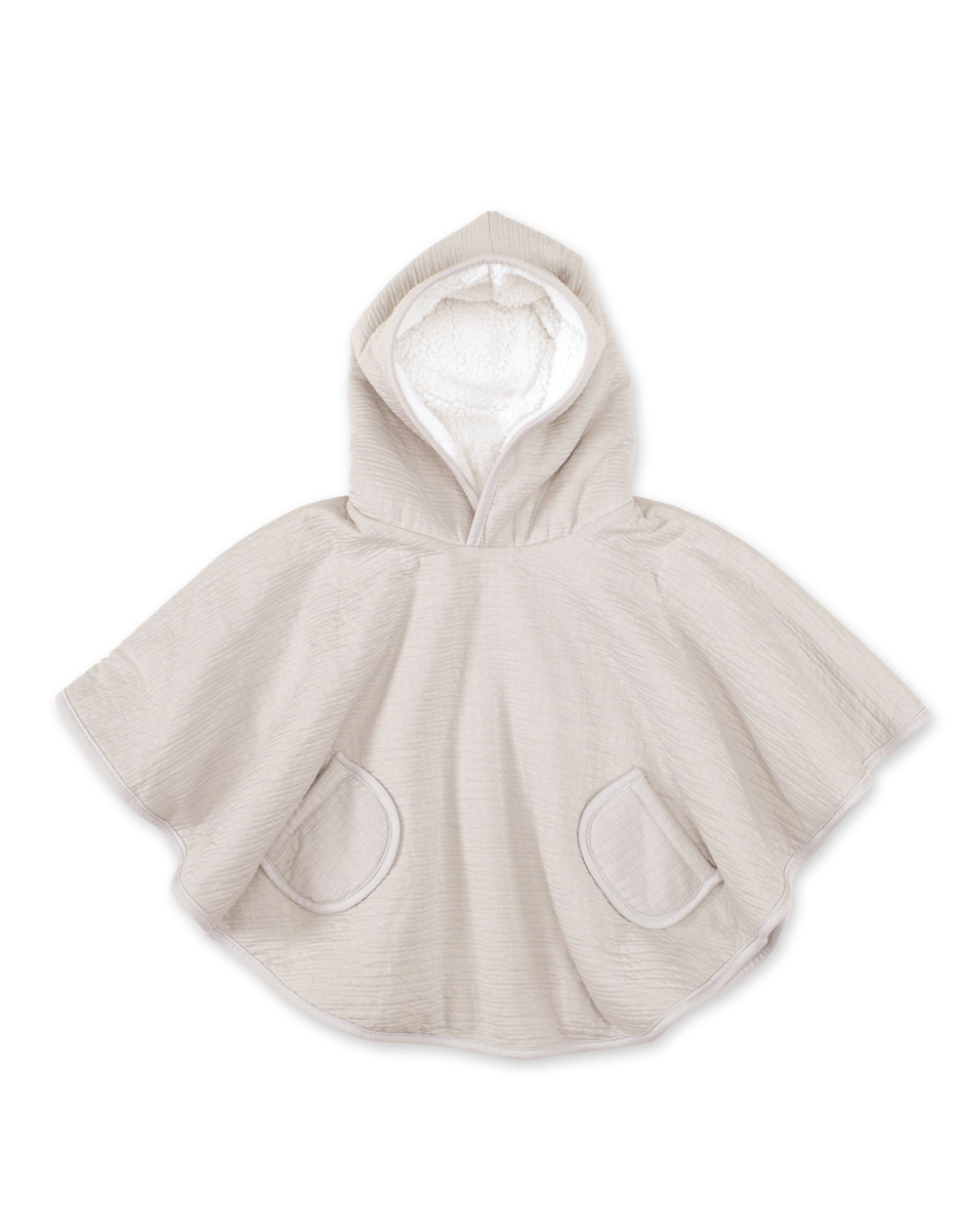 PONCHO DE VOYAGE 9-36m  tetra jersey + teddy beige (Bemini)