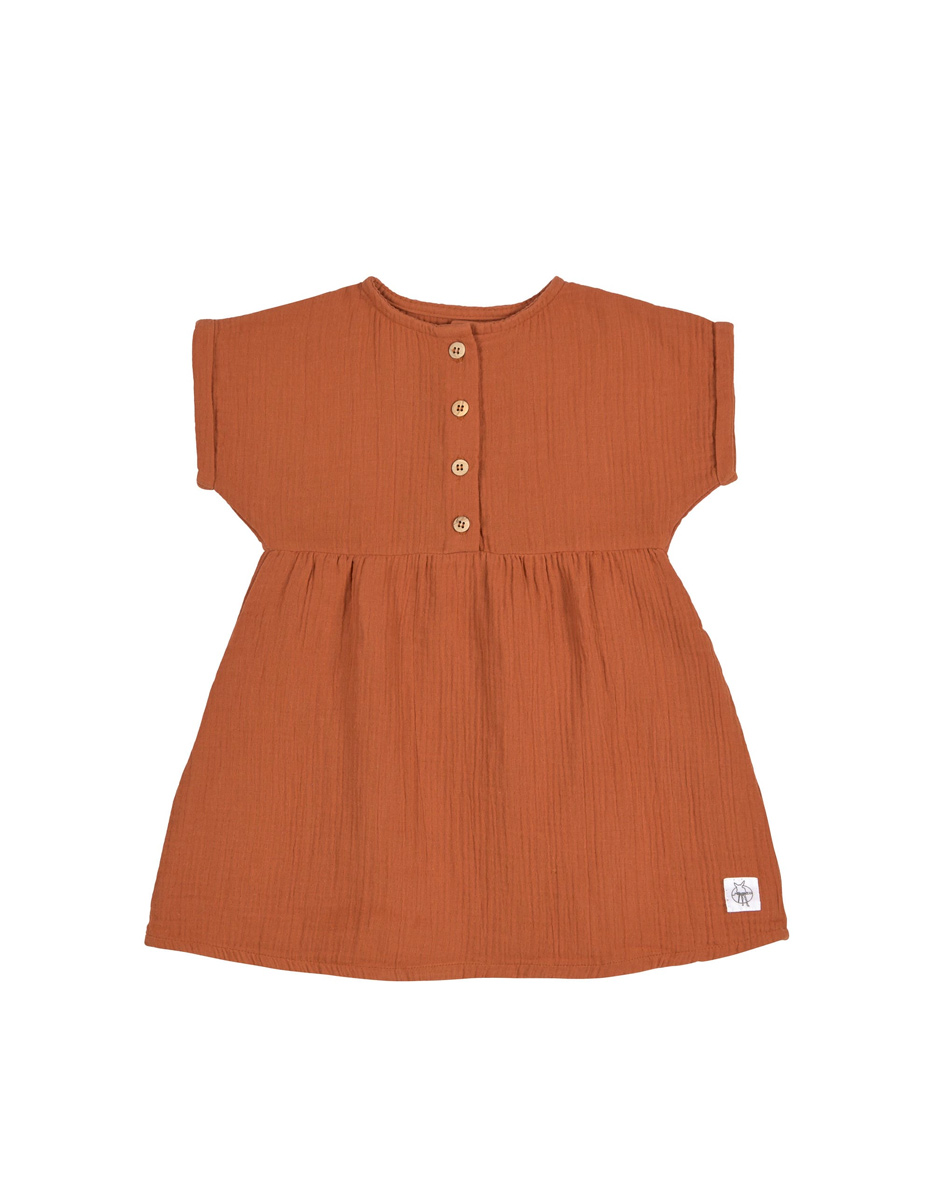 Robe en mousseline GOTS rouille (Lassig)