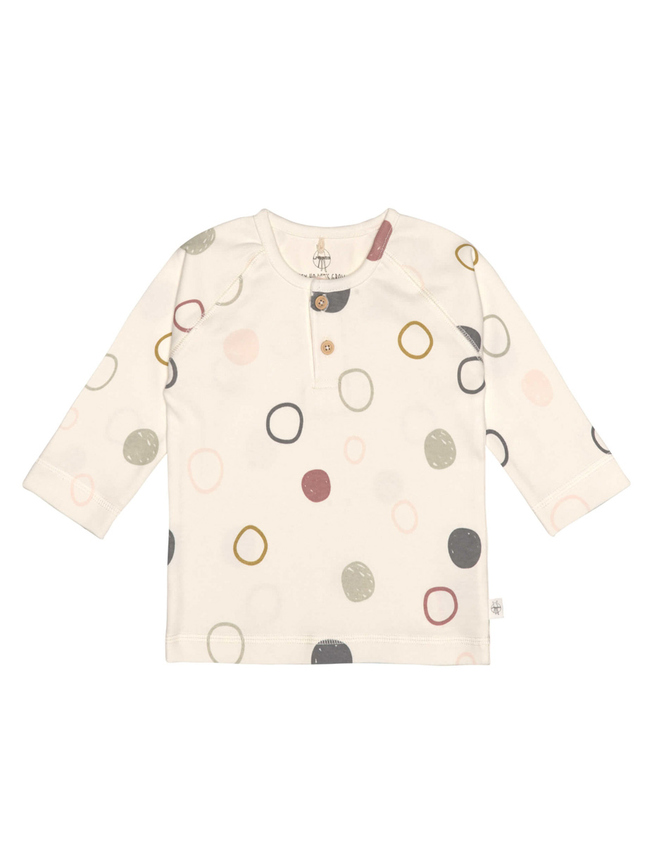 T-Shirt Kimono GOTS Cercles écru (Lassig)