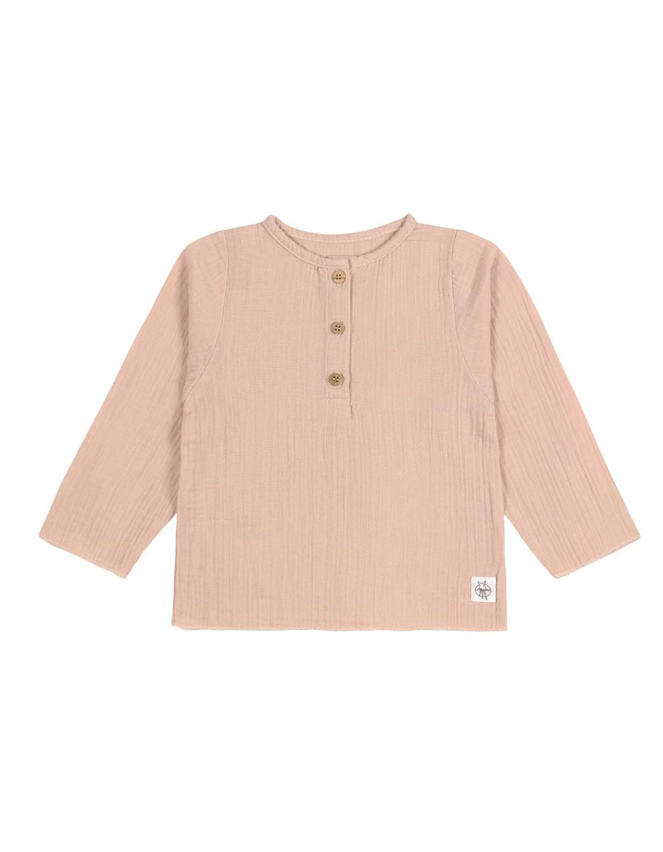 T-shirt manches longues en mousseline GOTS rose (Lassig)