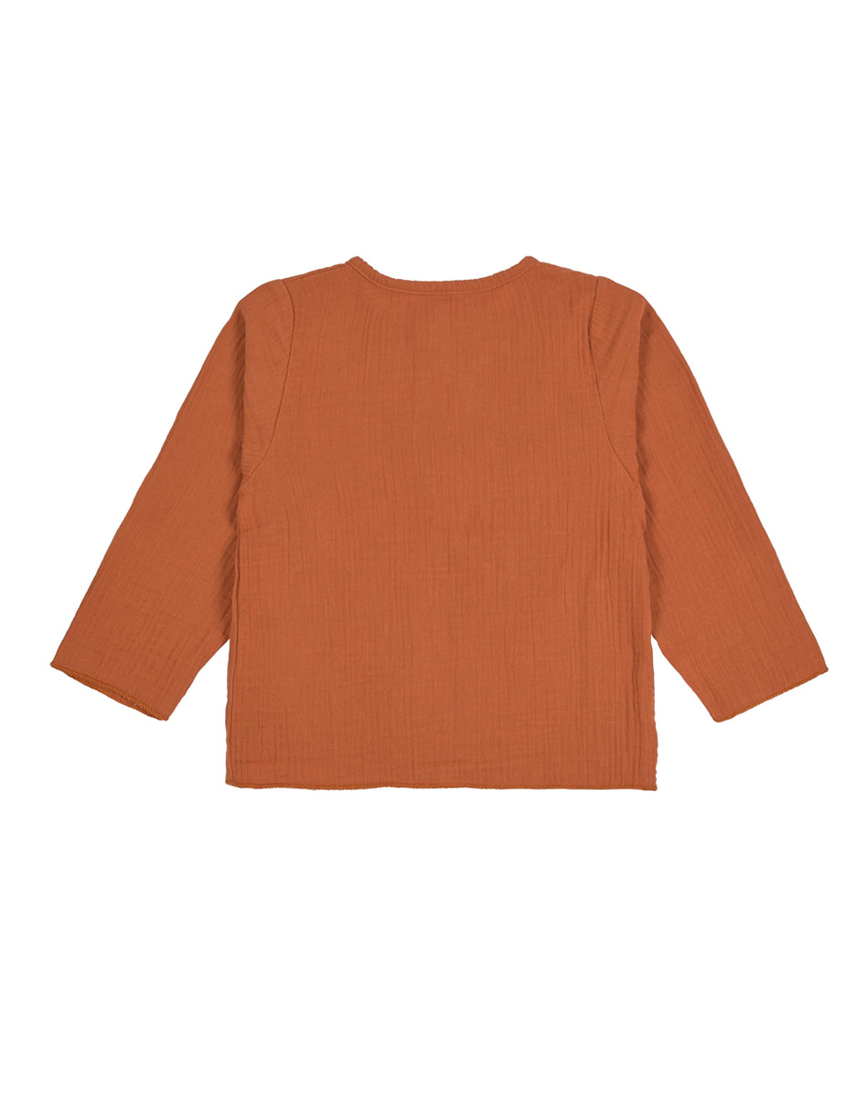 T-shirt manches longues en mousseline GOTS rouille (Lassig) – Image 2