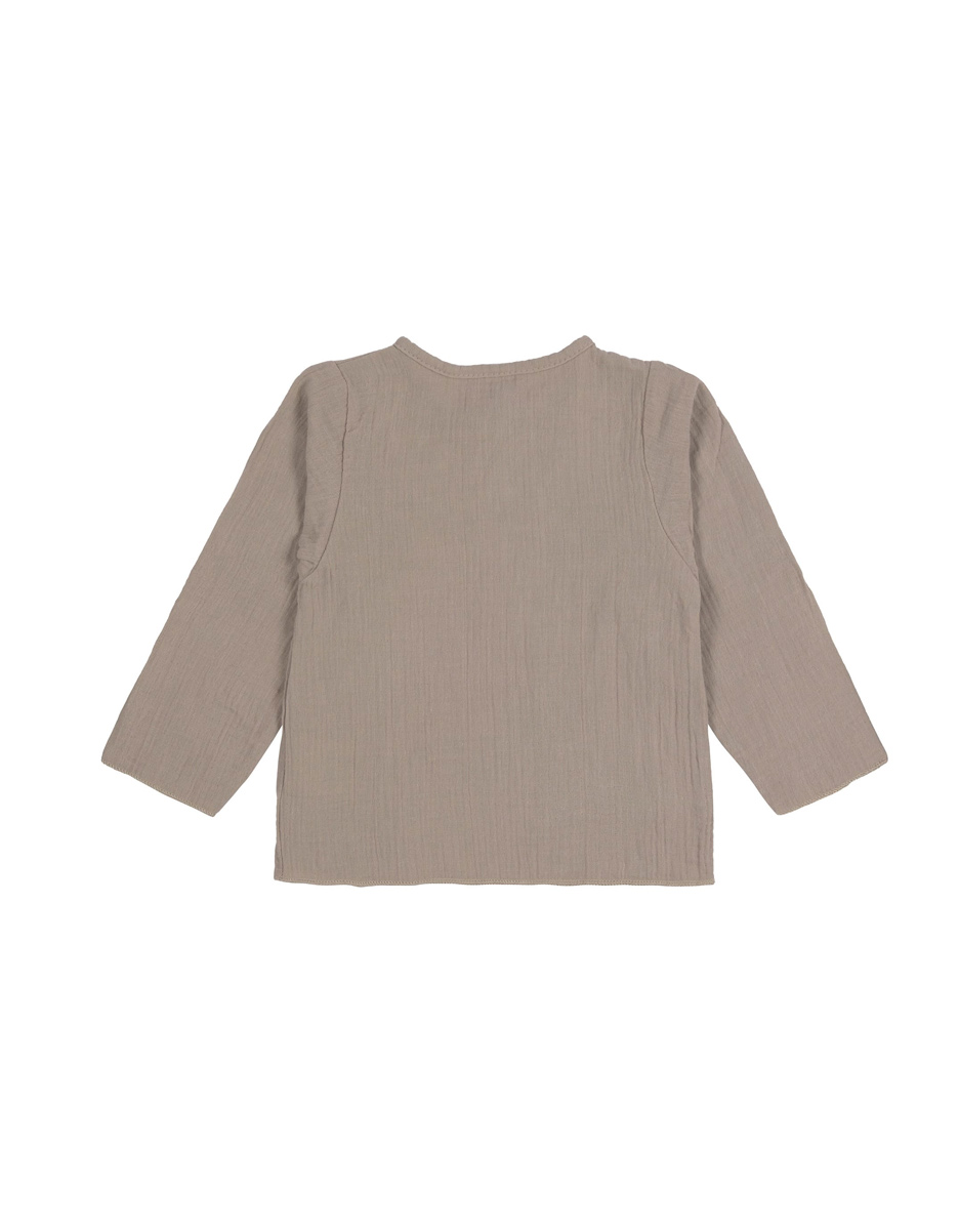 T-shirt manches longues en mousseline GOTS taupe (Lassig) – Image 2