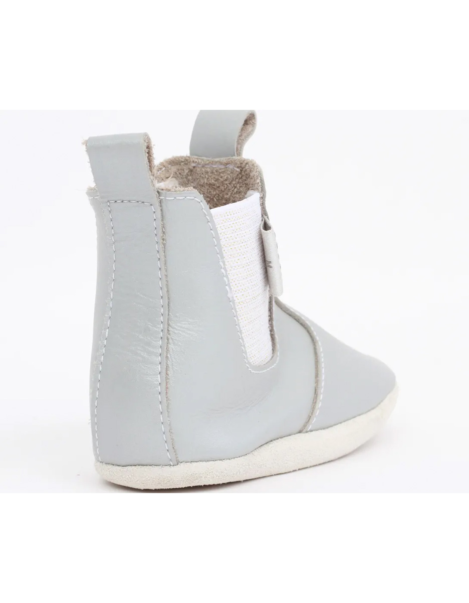 Chaussons en cuir soft soles - Bottine Jodphur Silver (Bobux) – Image 2