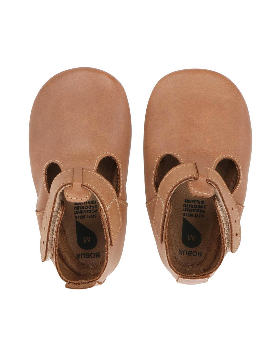 Chaussons en cuir  soft soles -  Jack and Jill Caramel (Bobux)