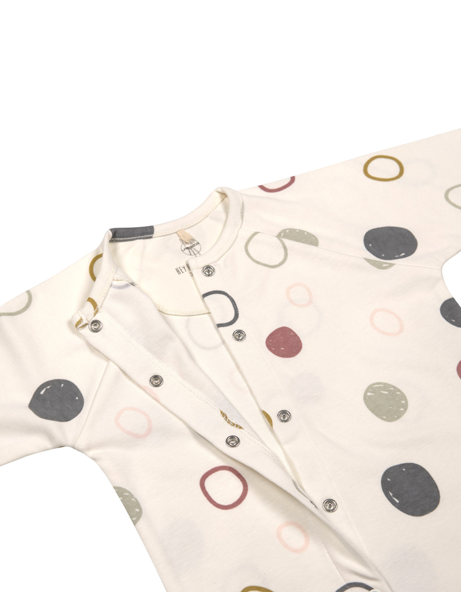 Pyjama avec pieds GOTS Cercles Ecru (Lassig) – Image 2