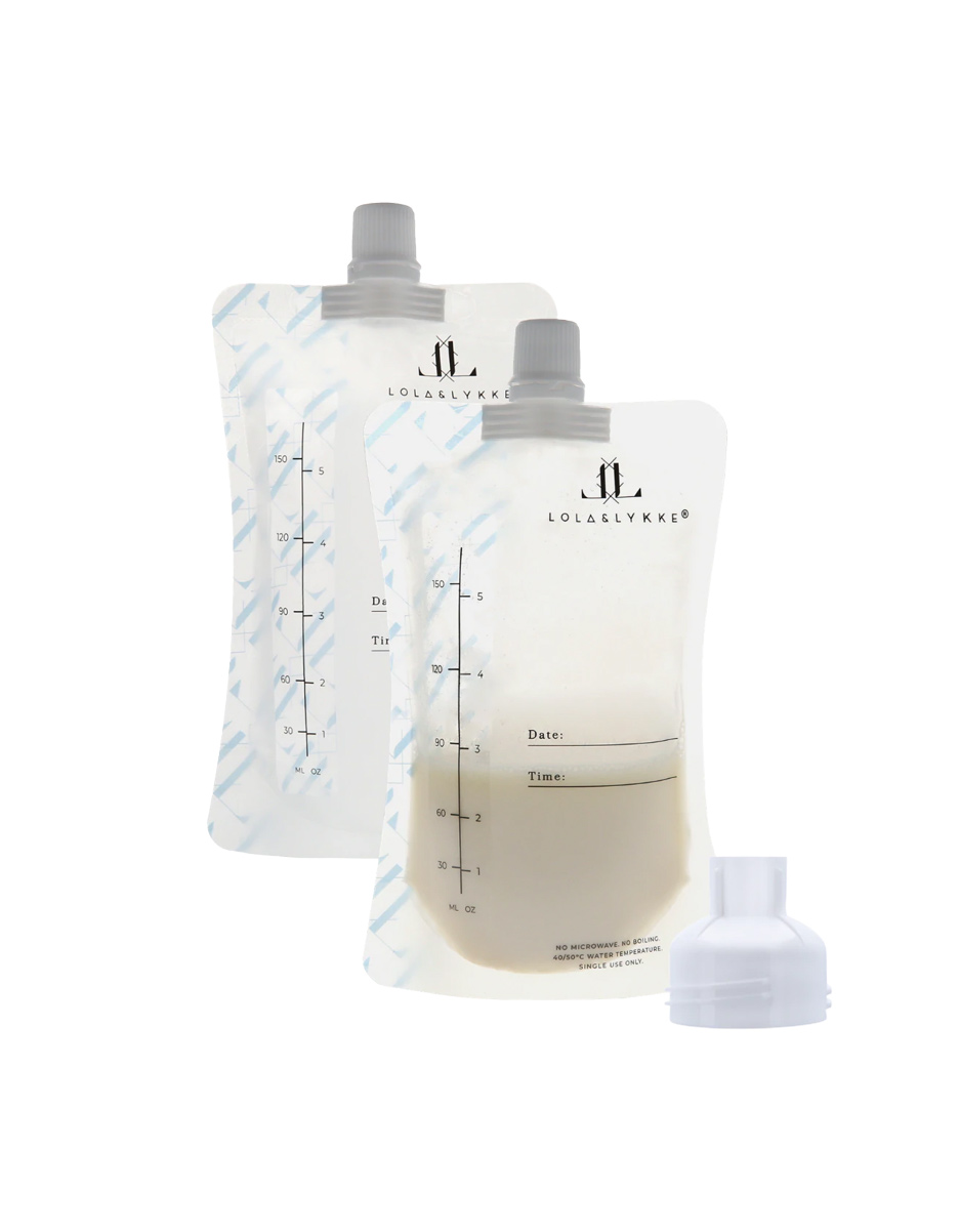 Sacs de conservation du lait (10 pièces) + Adaptateur (Lola & Lykke)