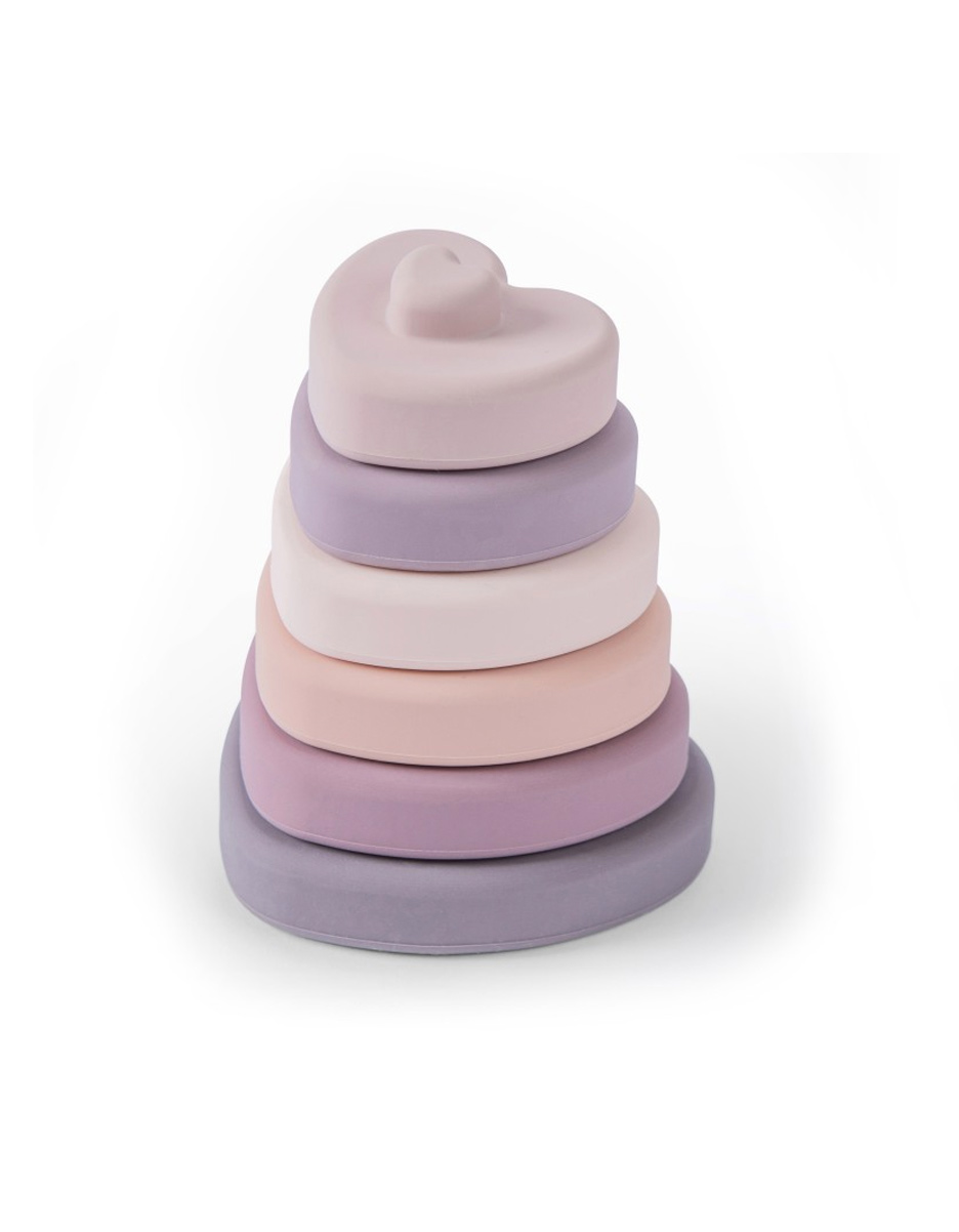 Tour à empiler en silicone - coeurs roses (BB&Co)
