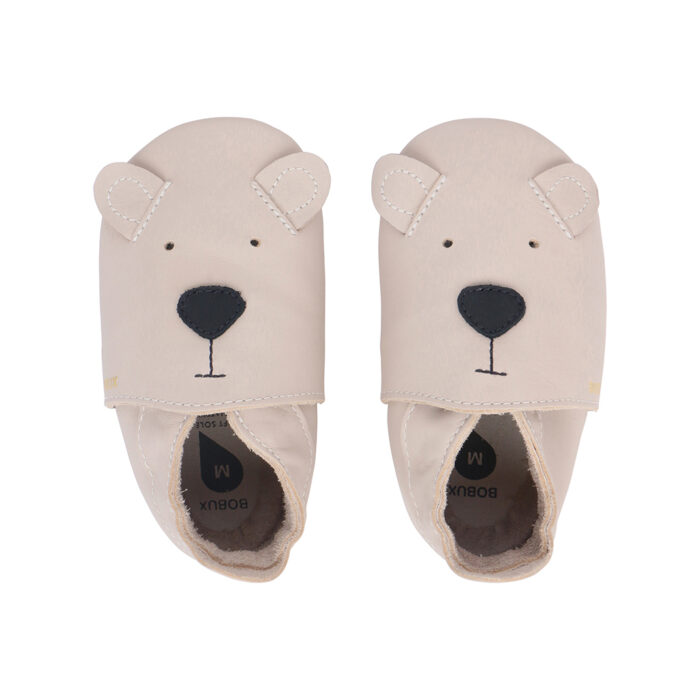 Chaussons en cuir soft soles - Ourson (Bobux)