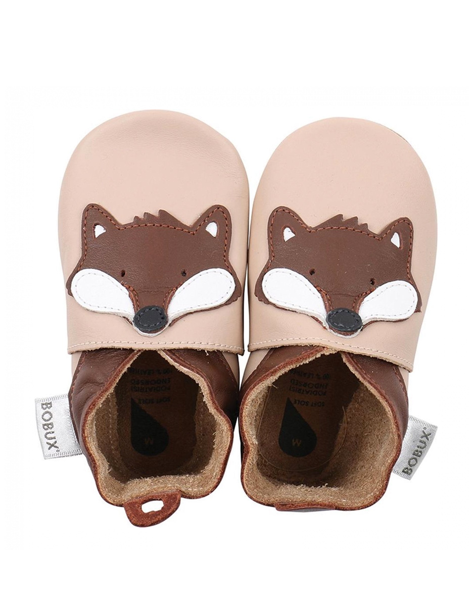 Chaussons en cuir soft soles - Renard beige (Bobux)