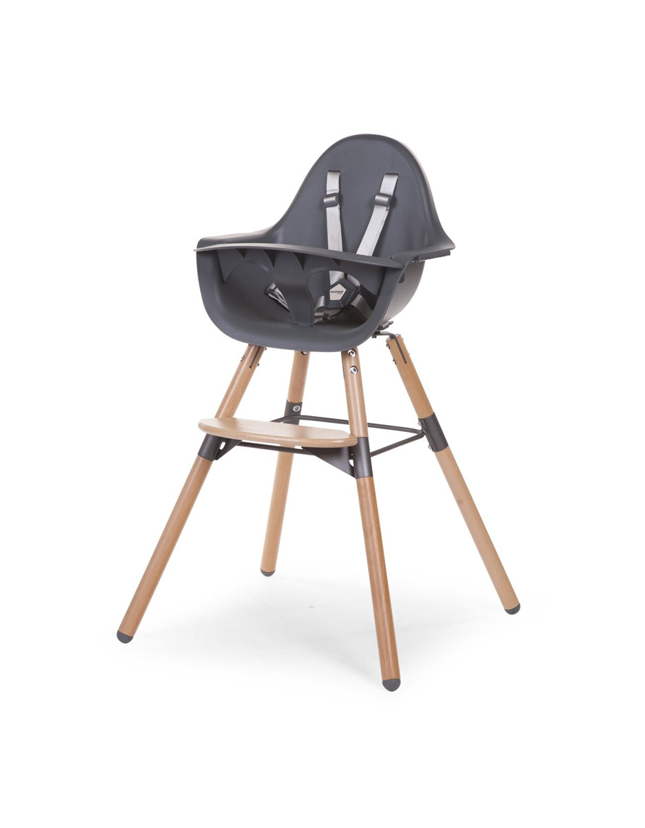 EVOLU 2 CHAISE HAUTE - RÉGLABLE EN HAUTEUR (50-75 CM/*90 CM) - NATUREL ANTHRACITE (Childhome)