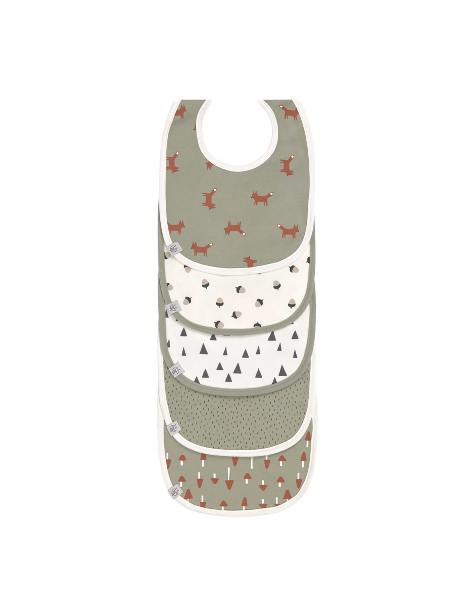 Bavoirs éponge (5 pcs), Little Forest Renard (3 - 18 Mois) (Lassig)