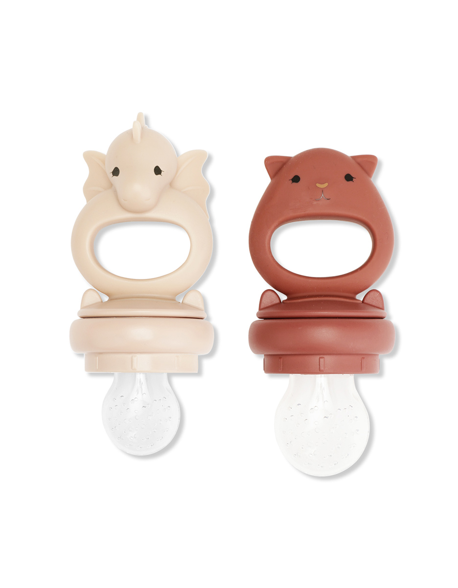 Lot de 2 sucettes d’alimentation fruits Rose Sand/Copper Brown (KongesSlojd)