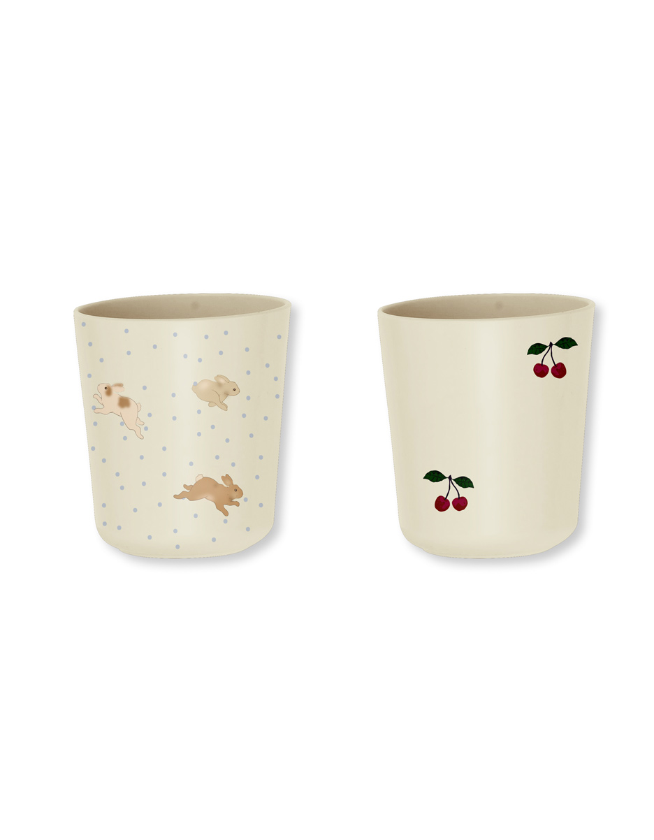 Lot de 2 tasses  cherry/petit lapin (Konges Slojd)