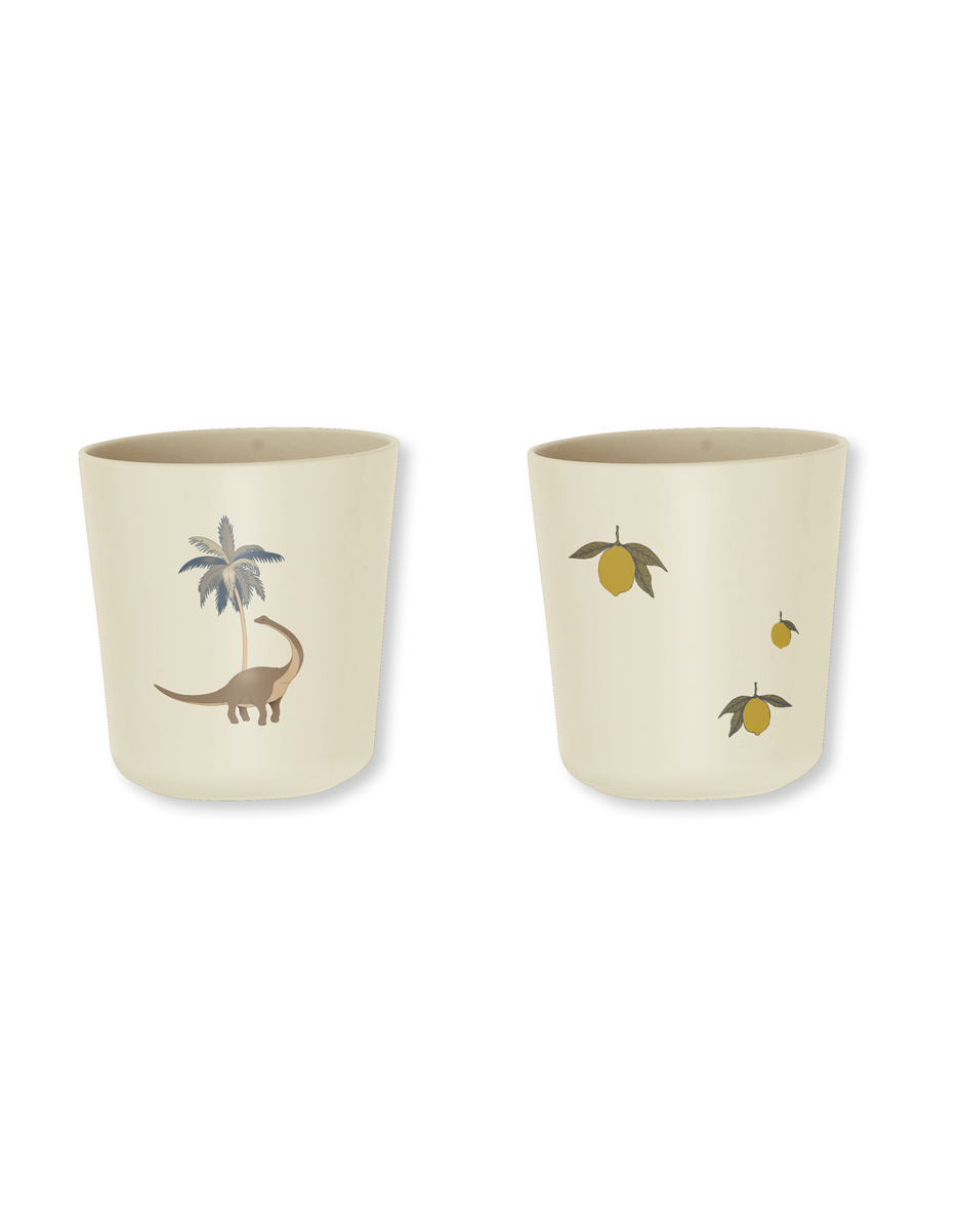 Lot de 2tasses  lemon/dino (Konges Slojd)