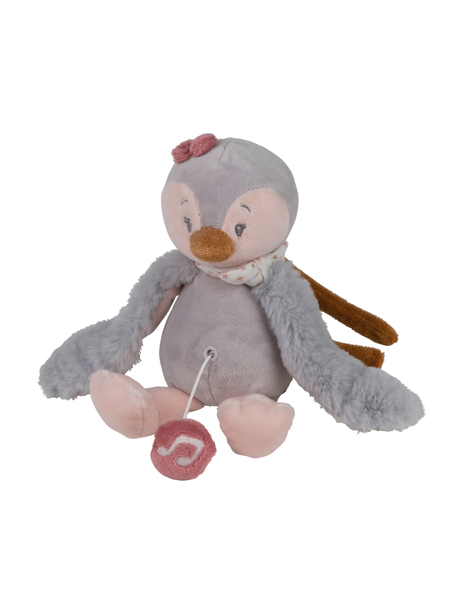Peluche Musicale Pinguin Sasha Et Pauline - Grey - 20 Cm (Nattou)