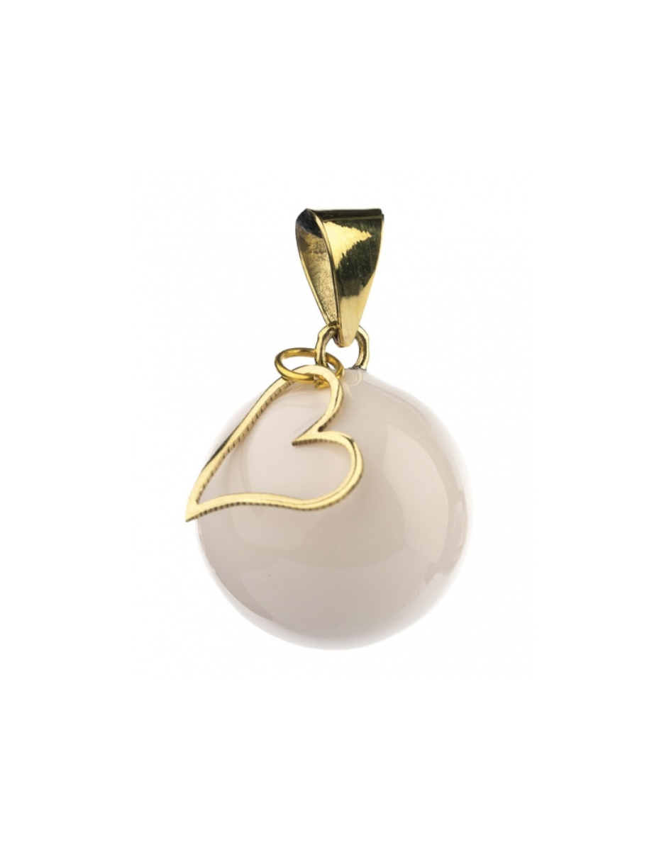 Bola de grossesse Blanc avec grigri coeur doré (Bola)