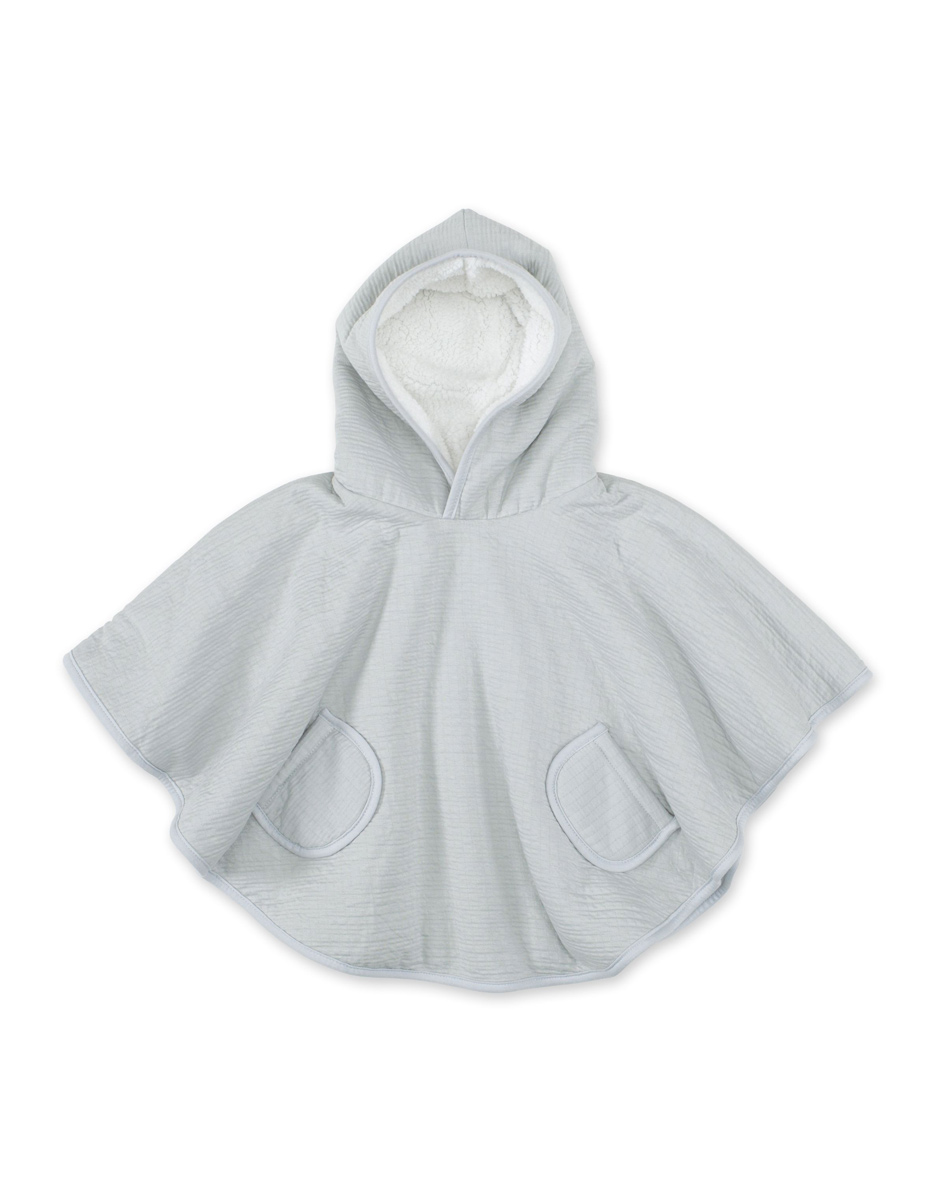 PONCHO DE VOYAGE 9-36m  tetra jersey + teddy gris (Bemini)