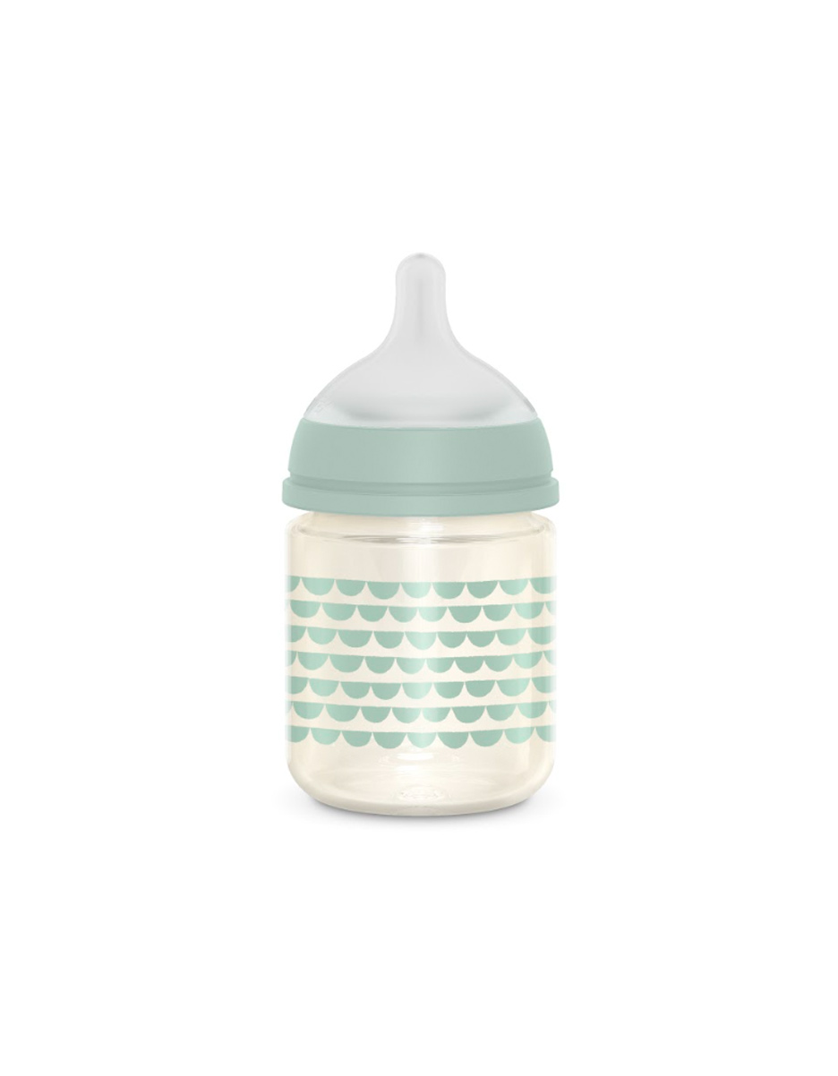 Biberon - BONHOMIA Bottle Glass sili. S - 120ml Feather Green (Suavinex) – Image 2