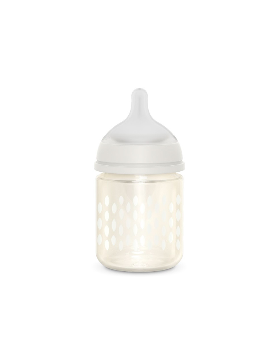 Biberon - BONHOMIA Bottle Glass sili. S - 120ml Feather Gris (Suavinex) – Image 2