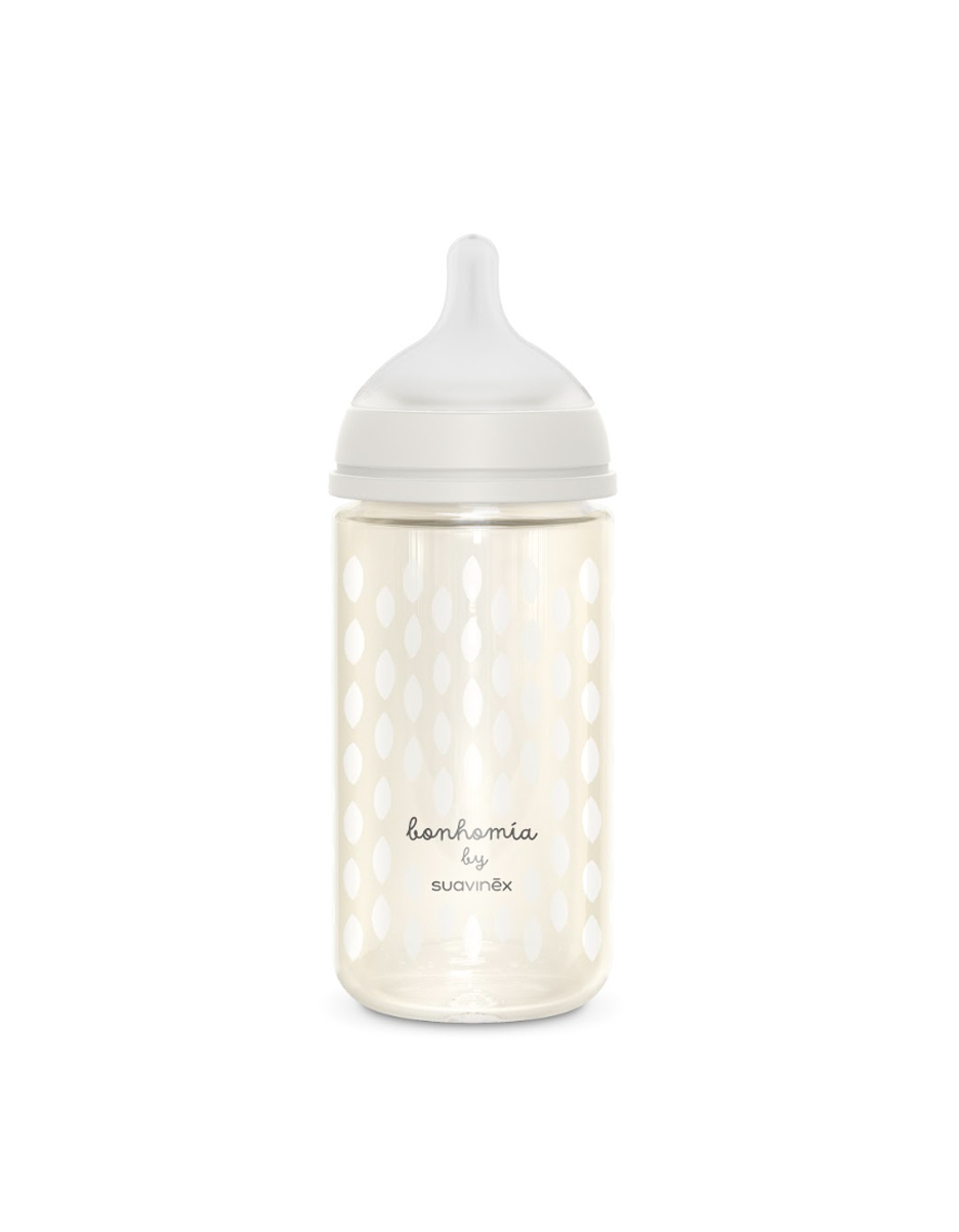 Biberon - BONHOMIA Bottle Glass sili. M - 240ml Feather Gris – Image 2