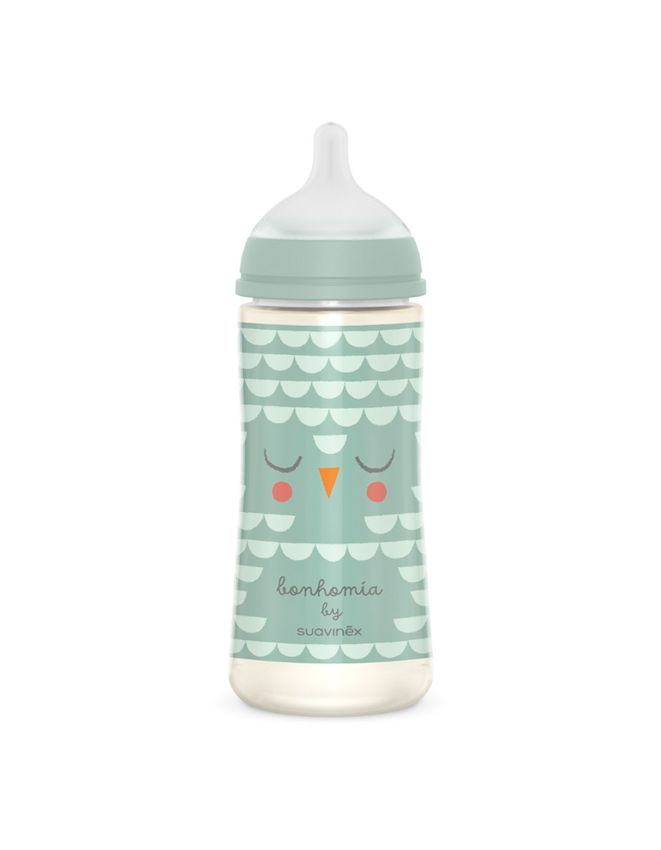 Biberon - BONHOMIA PA sili. L - 360ml Feather Green (Suavinex)