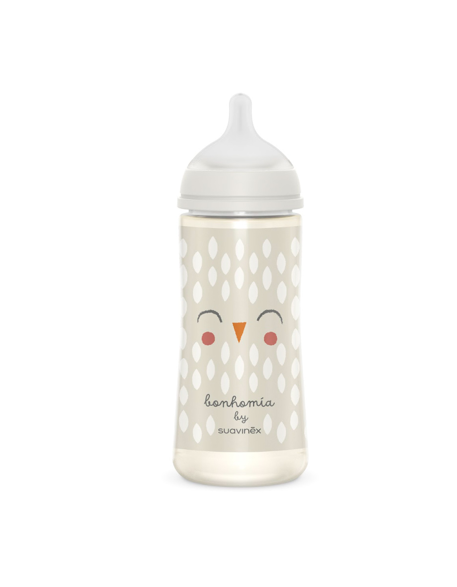 Biberon - BONHOMIA PA sili. L - 360ml Feather Gris (Suavinex)