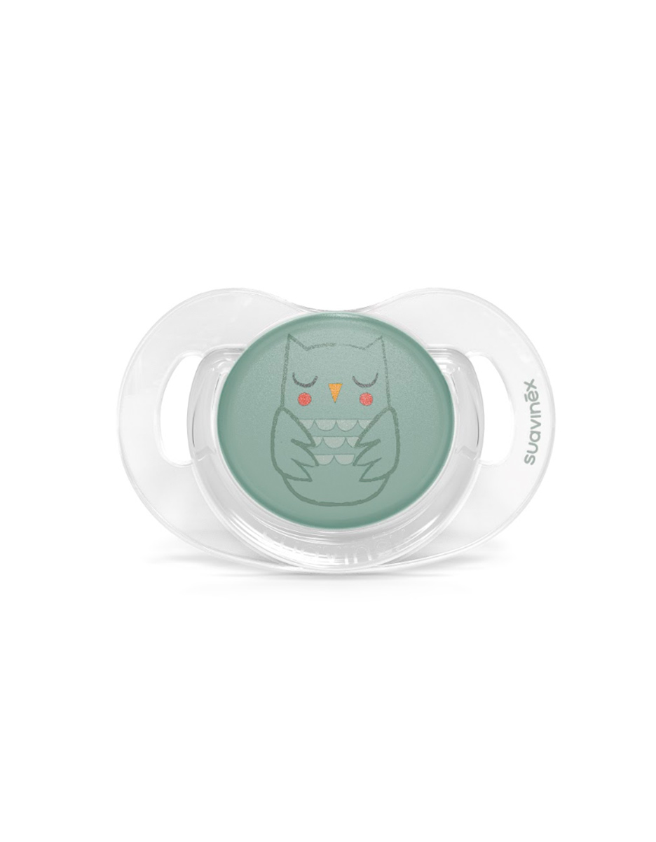 SX - BONHOMIA - soother sili. reversible 0/6M - owl green (Suavinex)