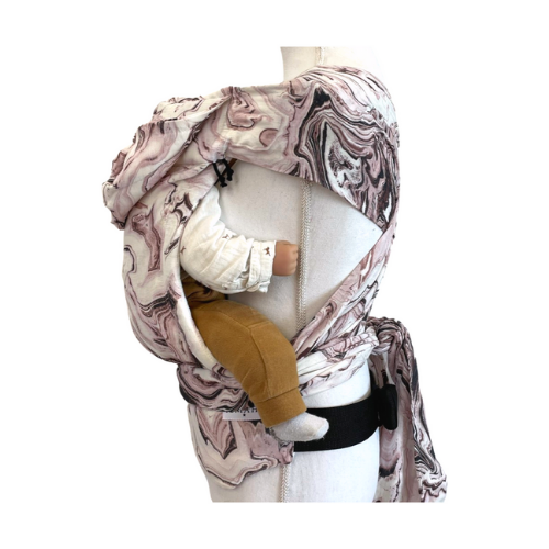 Mei Tai Porte-bébé marbré vieux rose (Ilmaha) – Image 2