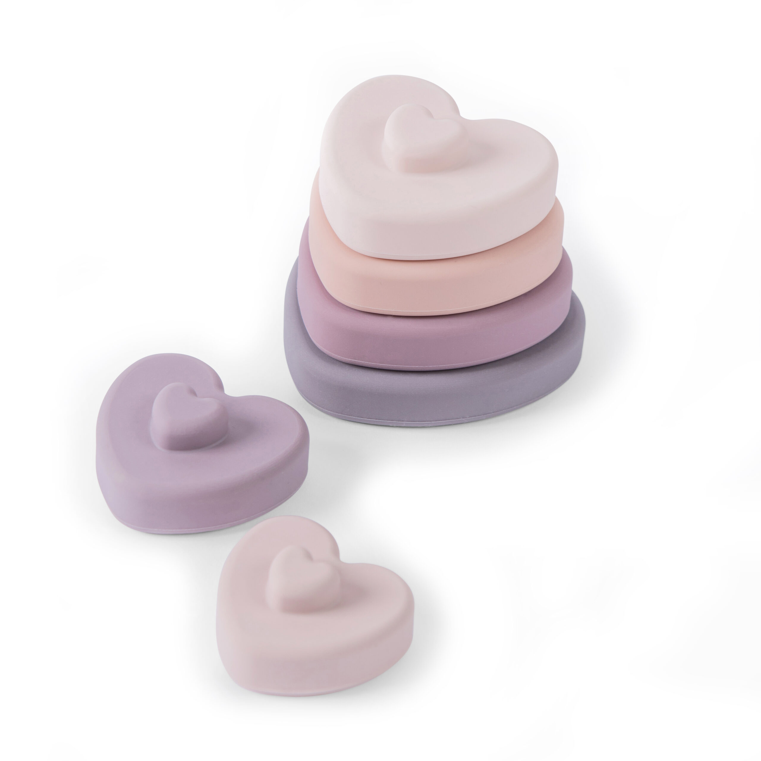 Tour à empiler silicone -coeurs roses- (BB and Co)