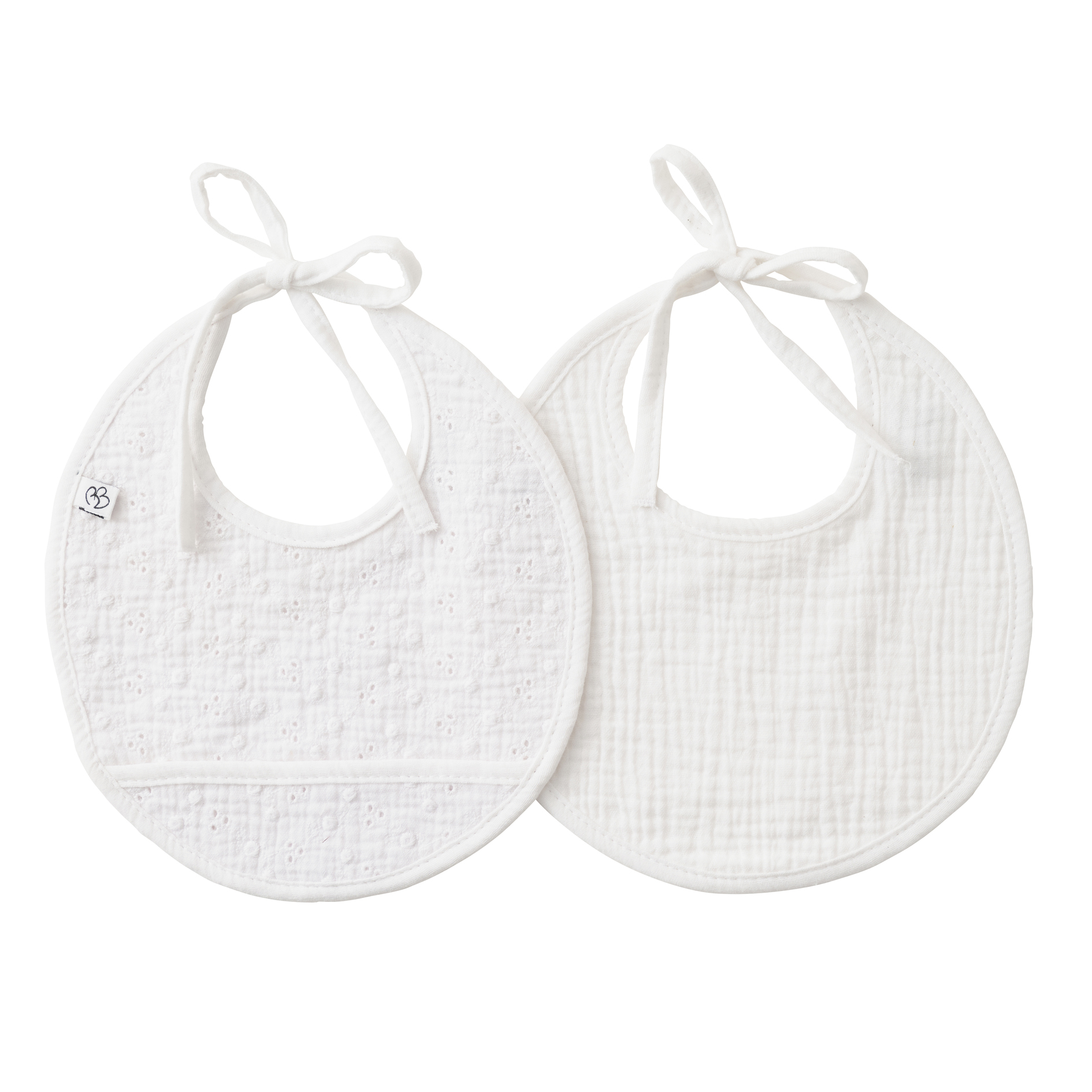 Lot de 2 bavoirs naissance en gaze de coton - Vintage Chic (BB an Co)
