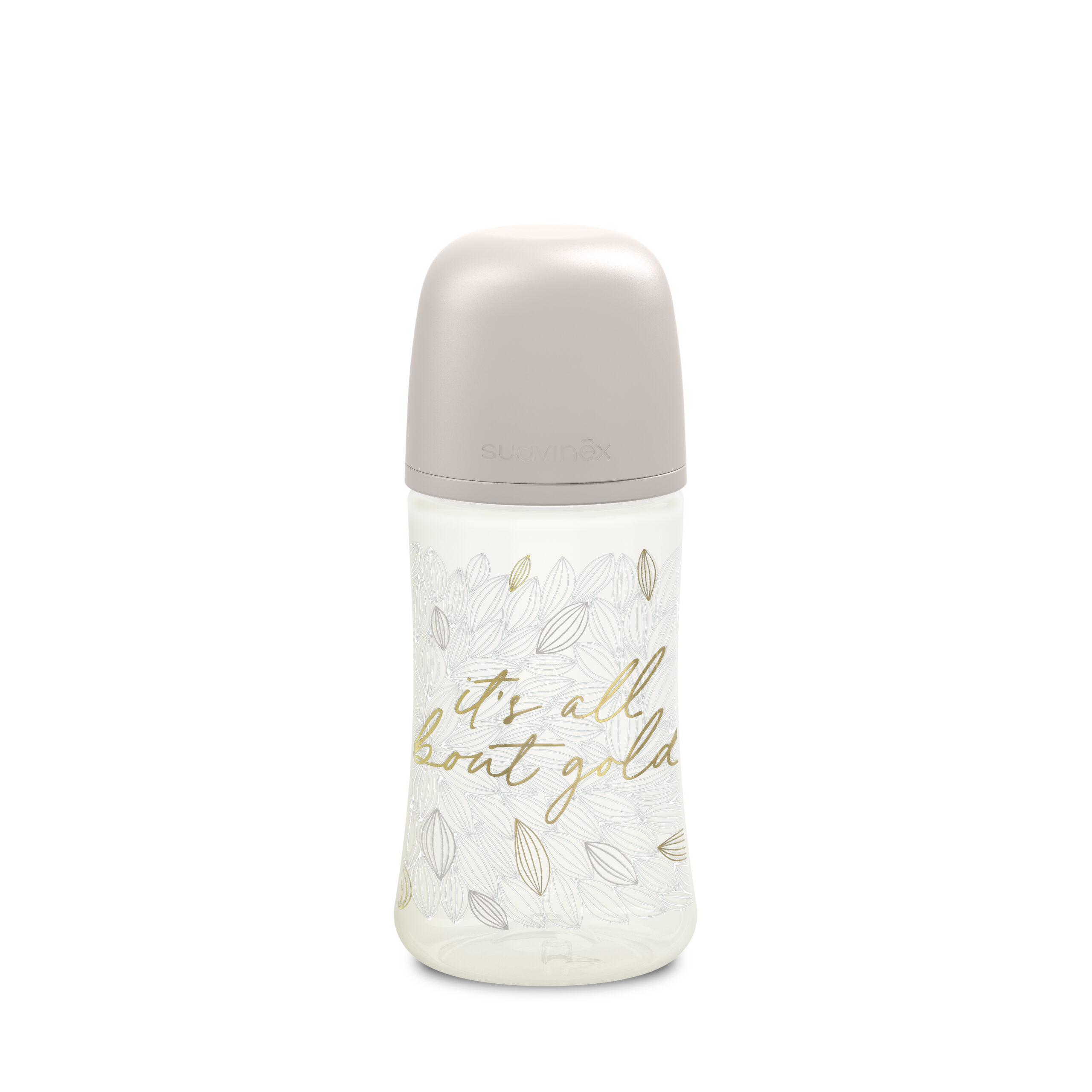 SX - GOLD - BOTTLE - SILI. - SLOW FLOW - 270ML - GREY(Suavinex)