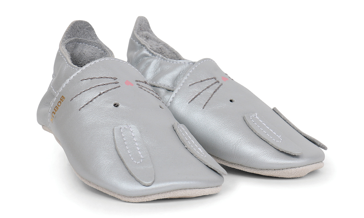 Chausson soft sole souris argenté (Bobux)