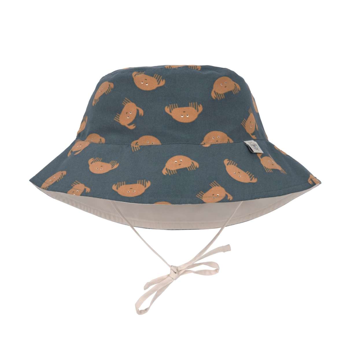 Chapeau anti-UV réversible enfants - Crabe, bleu (Lassig)