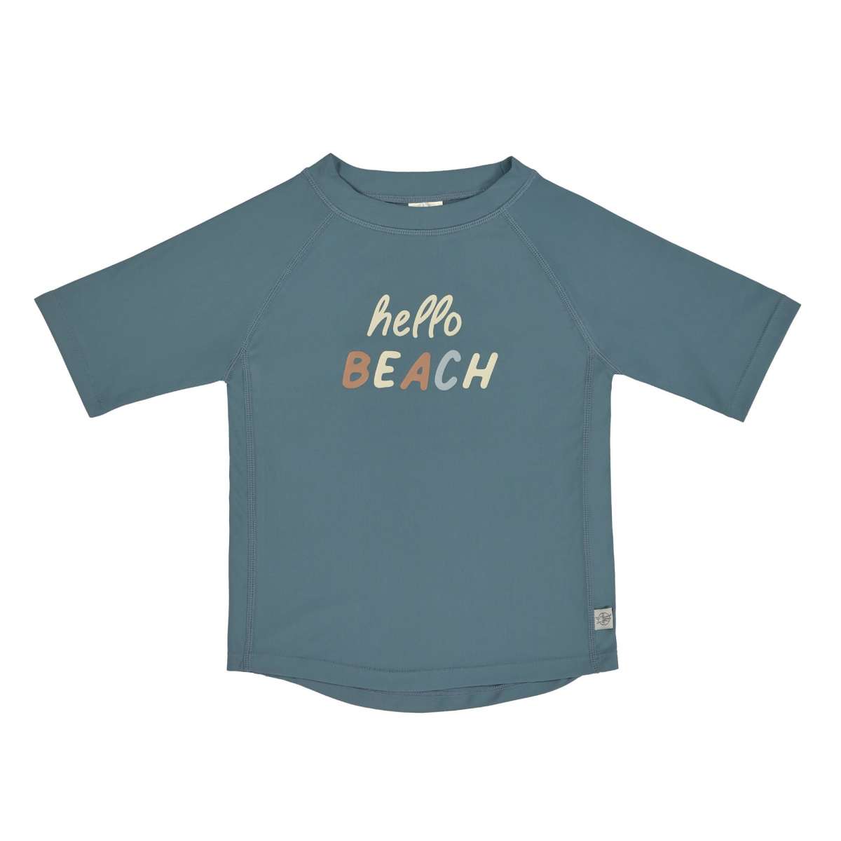 T-shirt anti-UV manches courtes enfants - Hello Beach, bleu (Lassig)