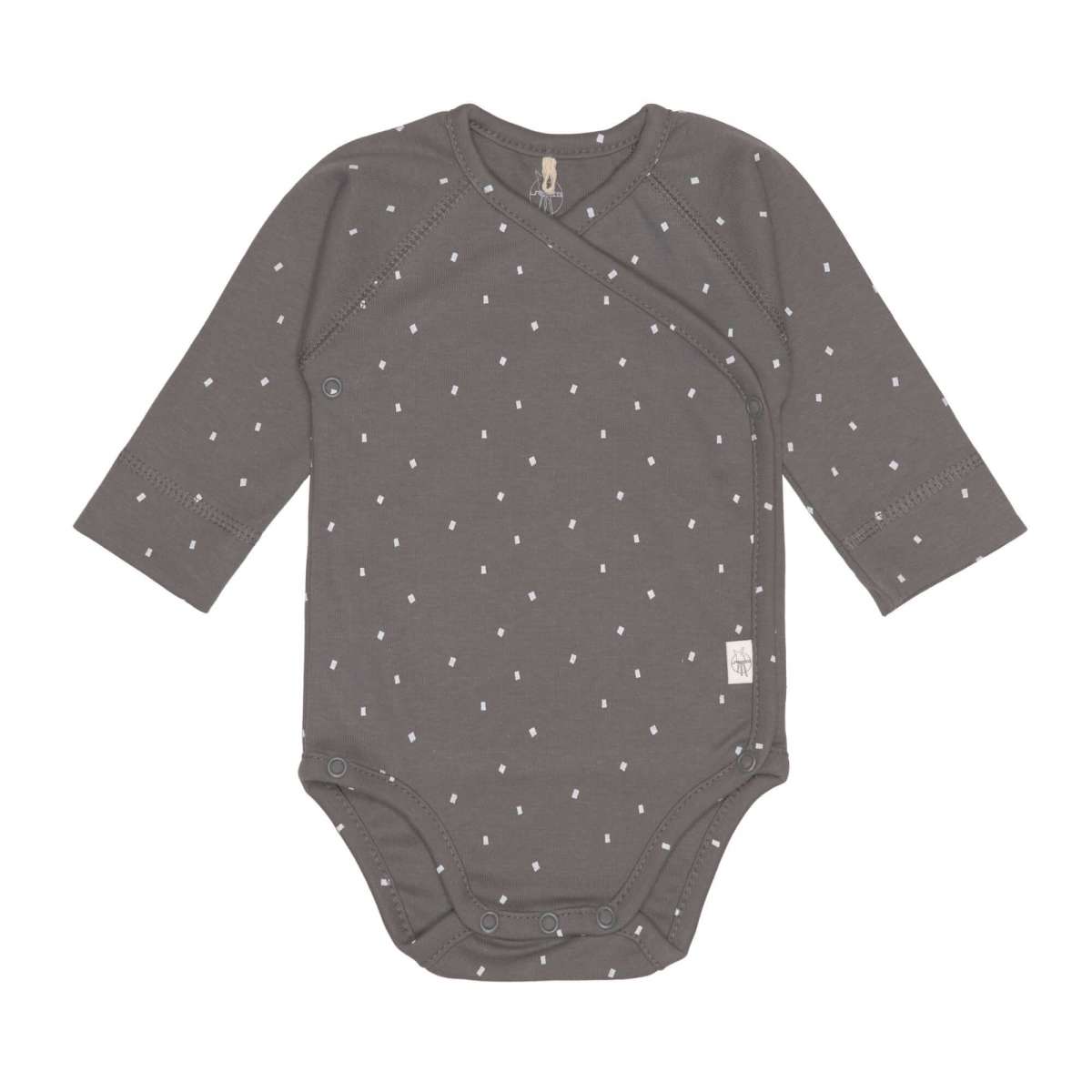 Body Bébé Naissance Manches Longues - GOTS Cozy Colors, Pois Anthracite (Lassig)