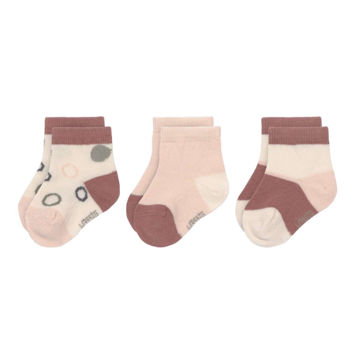 Chaussettes Sneaker Enfants (3 pcs.) - Cozy Colors, Cercles Écru (Lassig)