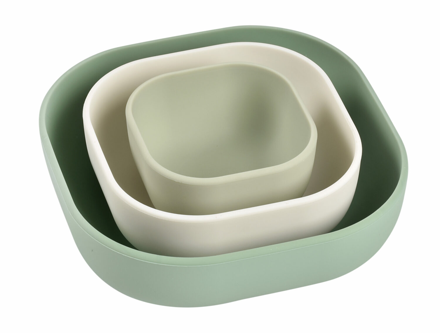 Lot de 3 bols silicone gigogne (Sagegreen/Cotton/mistygreen) (Béaba)