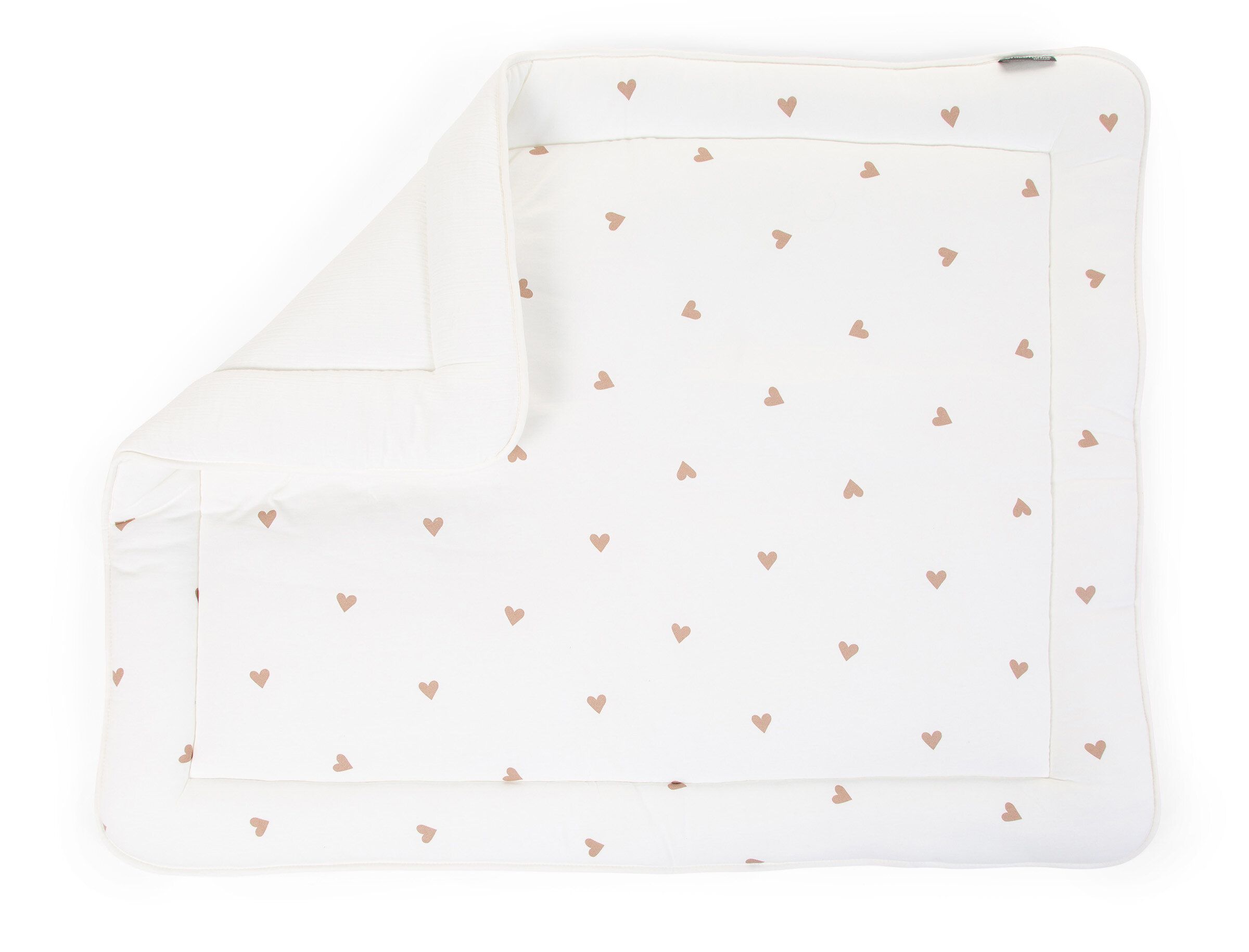 TAPIS DE PARC - 75X95 CM - JERSEY + MOUSSELINE - HEARTS(Childhome)