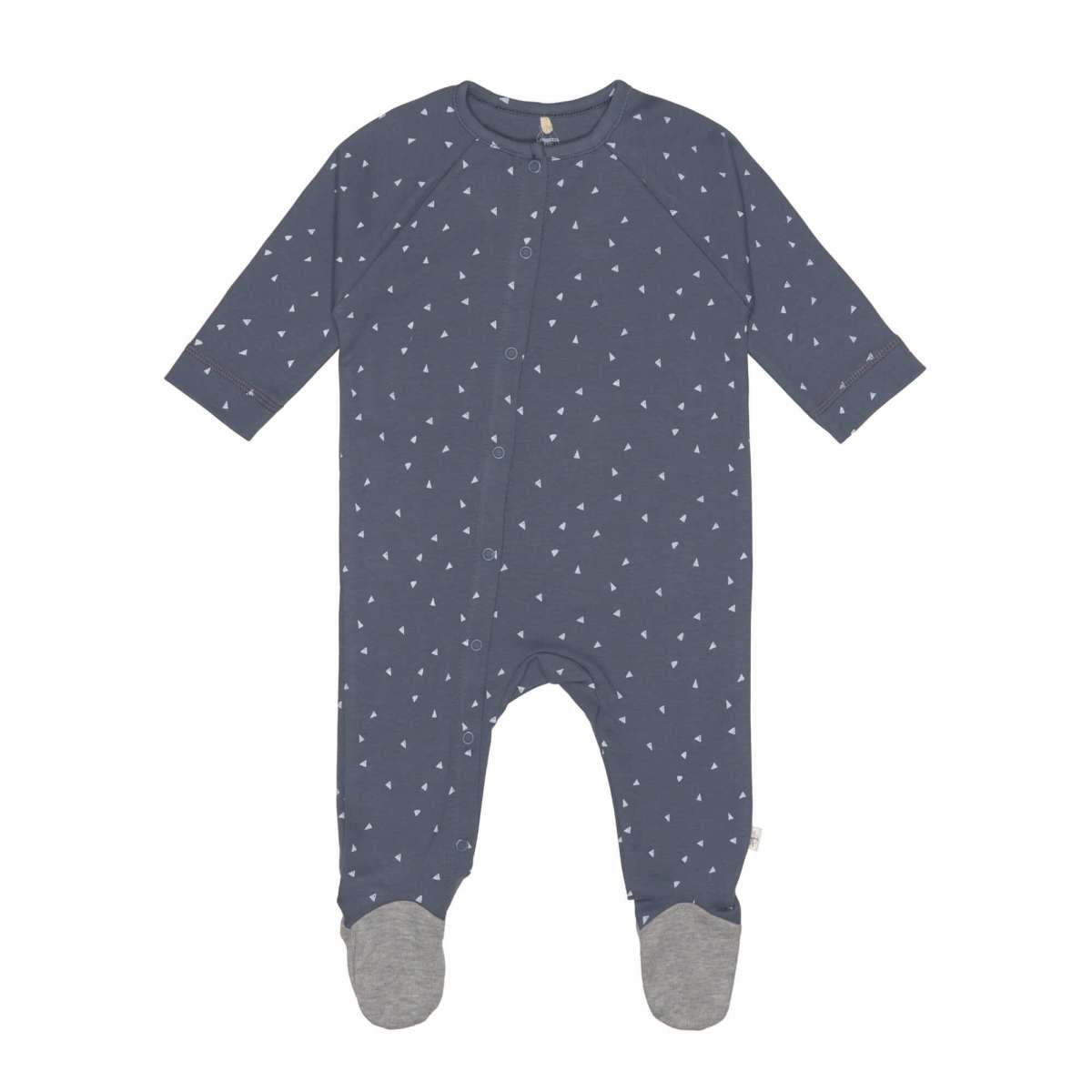 Pyjama bébé avec pieds- Coton Bio, Triangle bleu (Lassig)