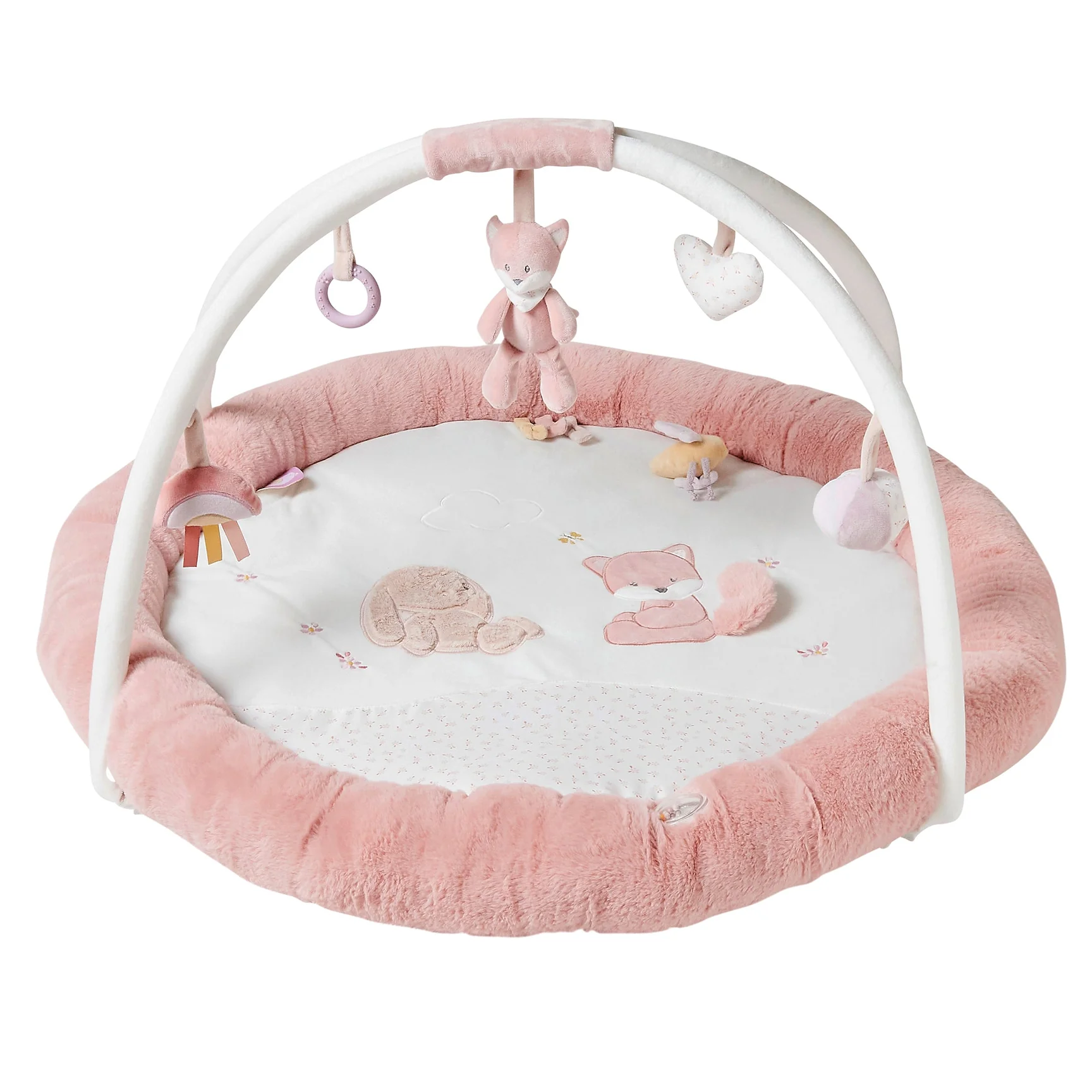 Tapis d'Éveil avec Arches Alice et Pomme 90x90 cm Vieux Rose (Nattou)