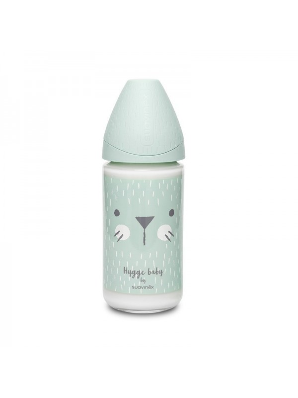 SX - HYGGE - BOTTLE - GLASS - SILC. - 3POS - 240ML - GREEN WHISKERS (Suavinex)