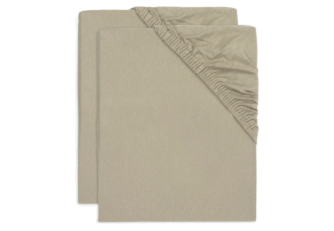 Drap-housse Jersey 60x120cm - Olive Green - 2 Unités (Jollein)
